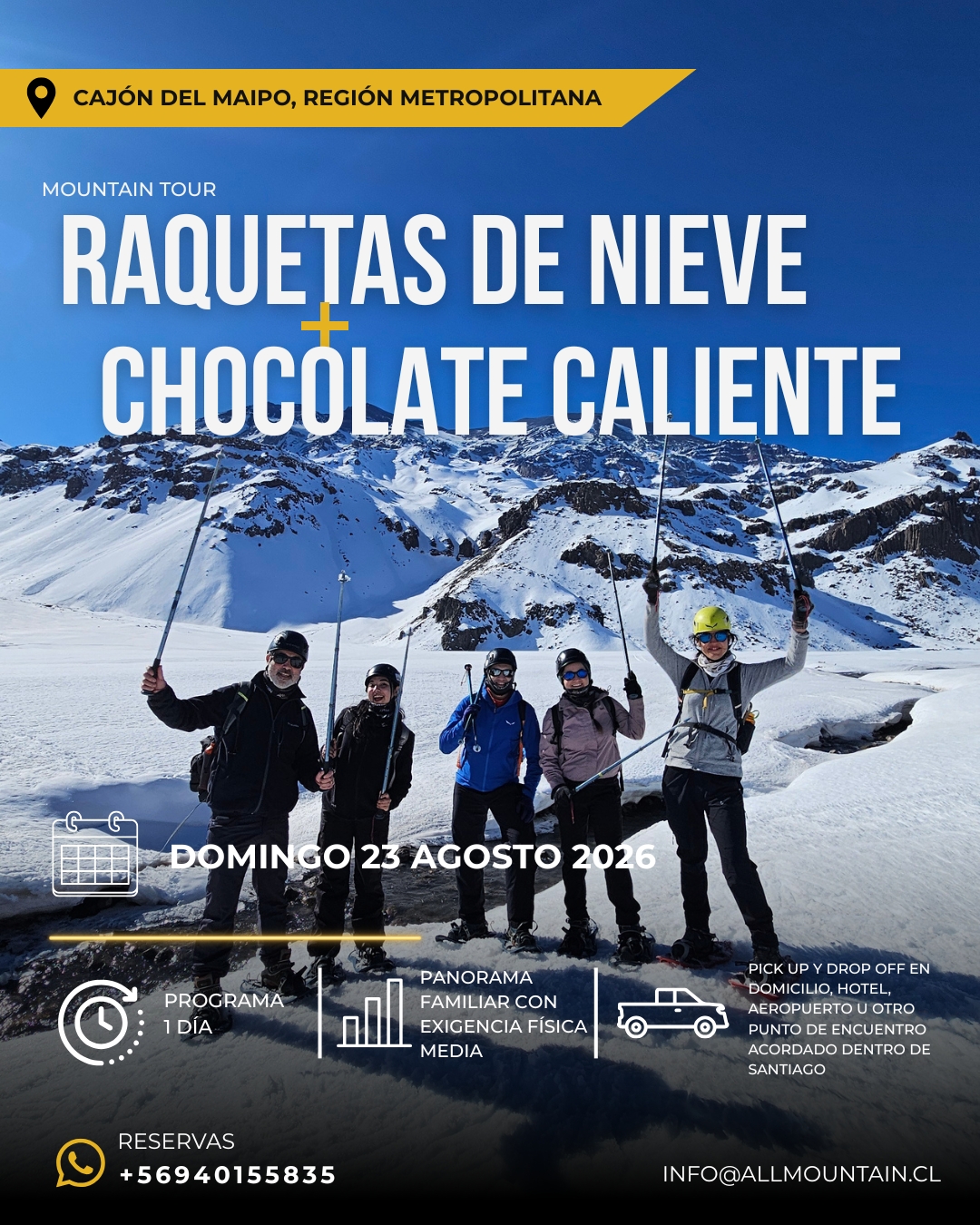 Fechas disponibles: Sábado 15 de Agosto o Domingo 23 de Agosto 2026